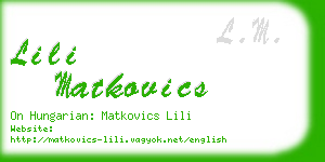 lili matkovics business card